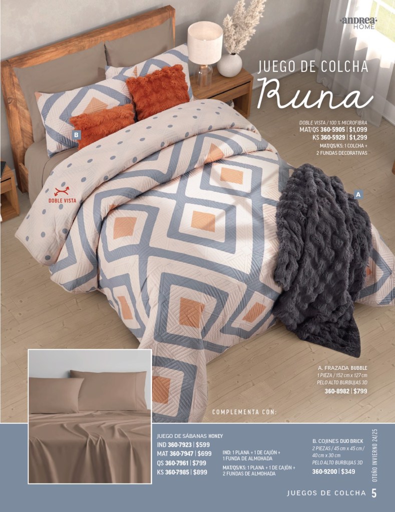 Catálogo Andrea Home 2024 sabanas 